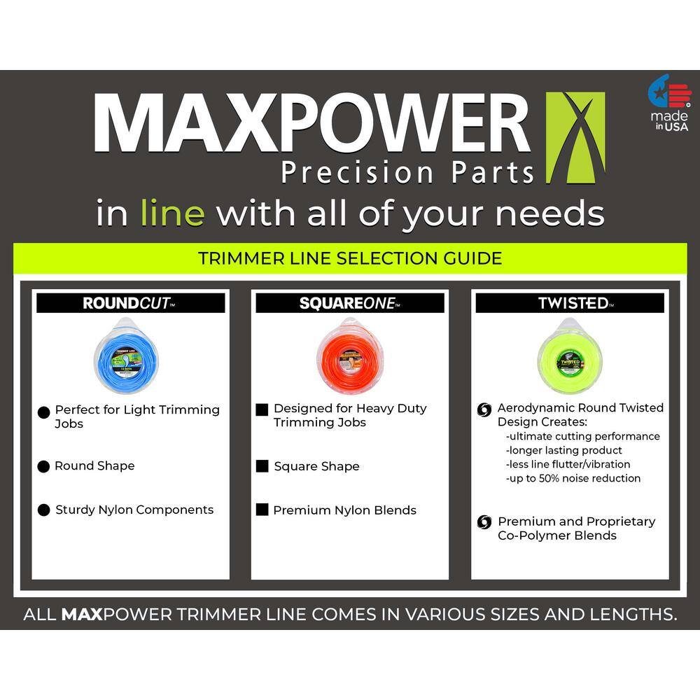 MaxPower 0.130 in. Dia. x 21 in. L  Pre-Cut Trimmer Line 36 Count 333730