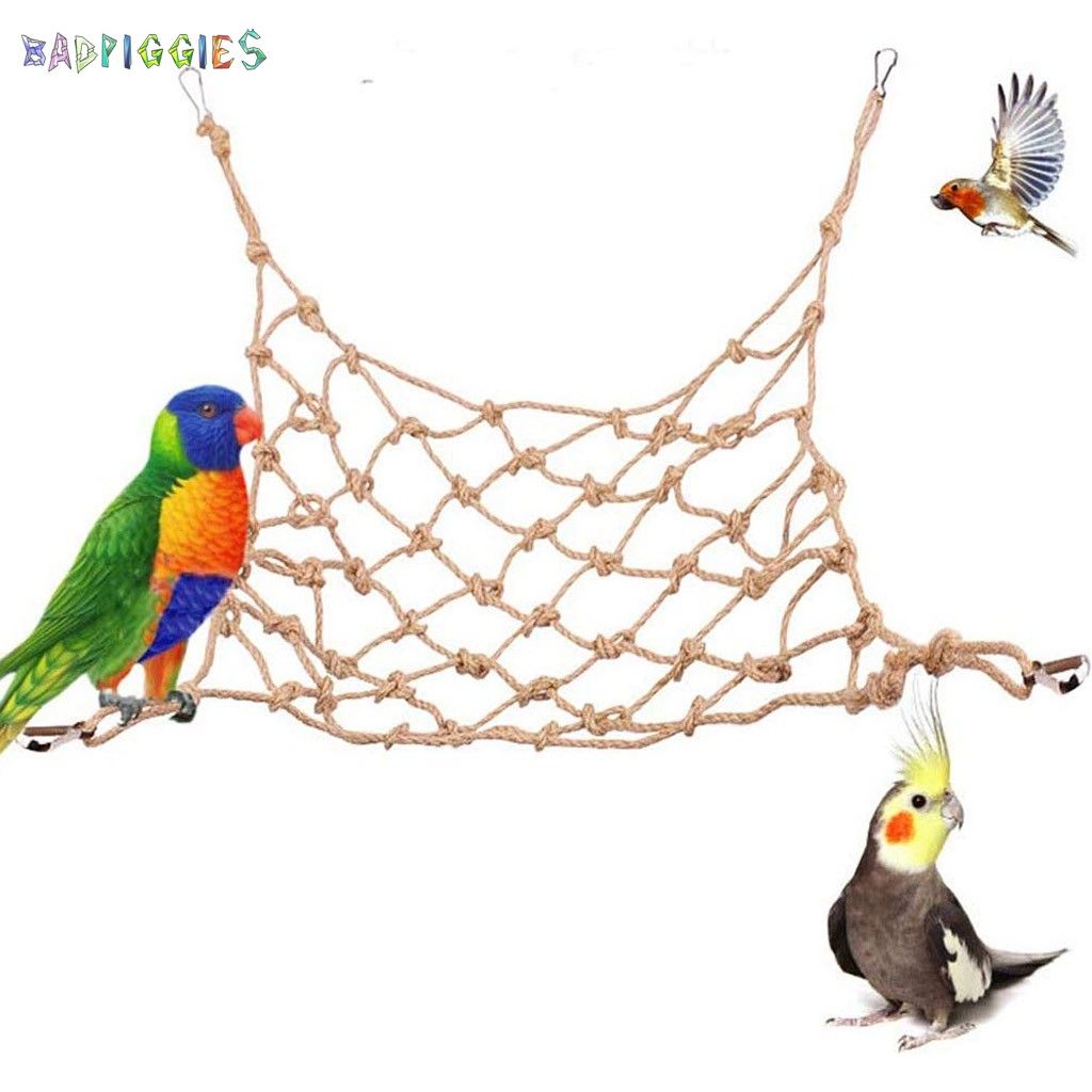 BadPiggies Pet Parrot Perch Bird Climbing Net Jungle Fever Swing Rope Animals Ladder Toys (19.7