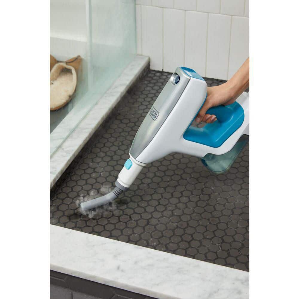 BLACK+DECKER Steam-Mop Multipurpose Steam Cleaning System with 7-Attachments and Storage Wall Mount BHSM15FX10