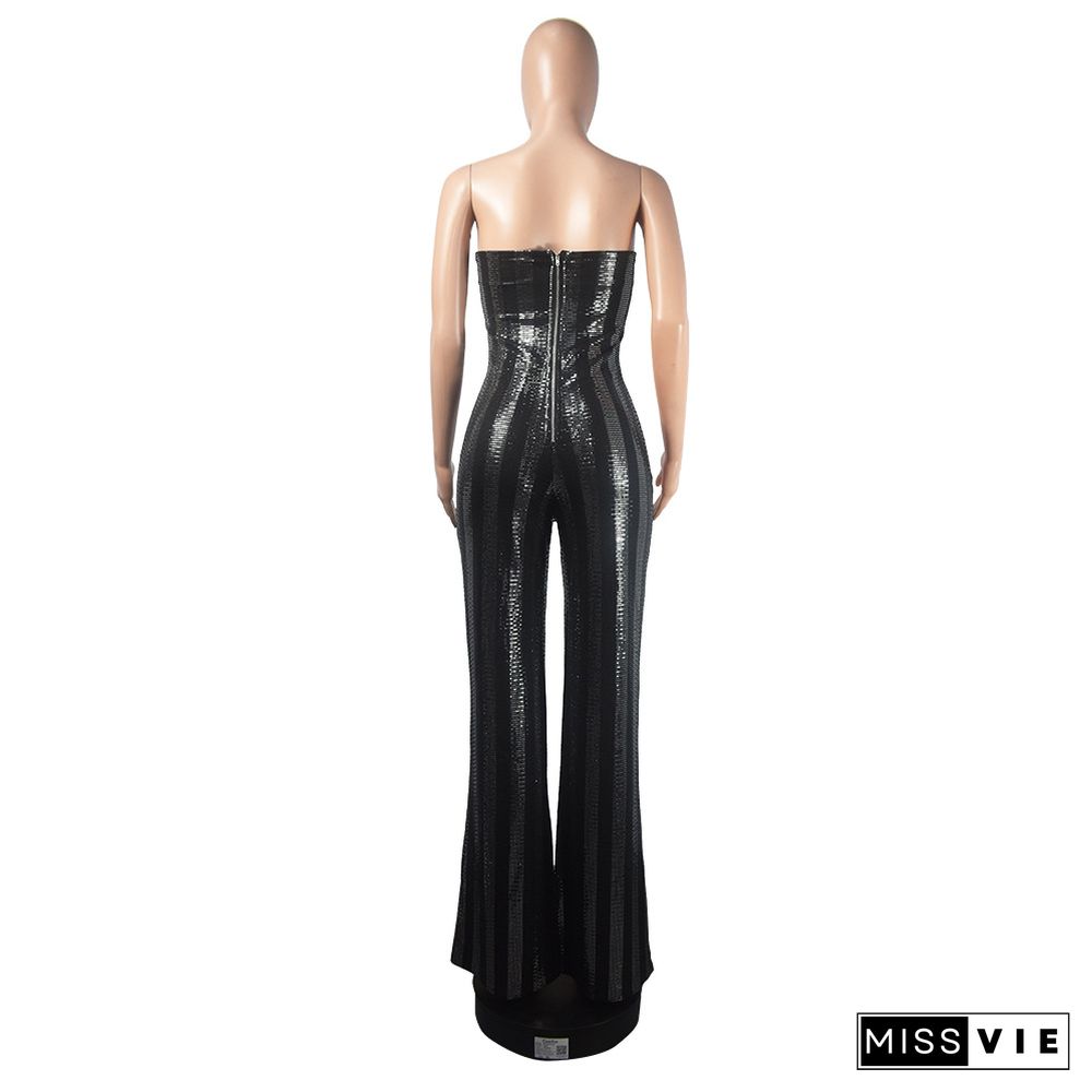 New Sequin Tube Top Sexy Nightclub Jumpsuit