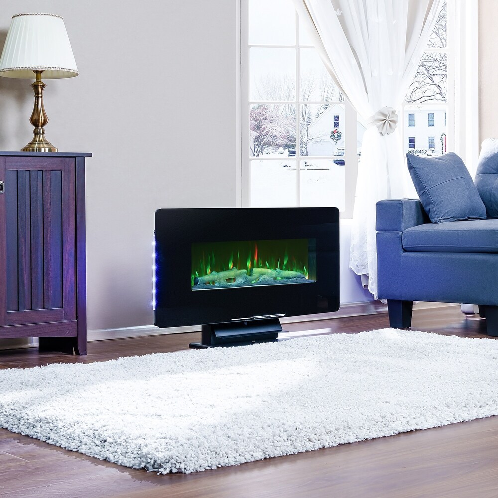 Electric Wall Mounted Fireplace Heater with Remote Control