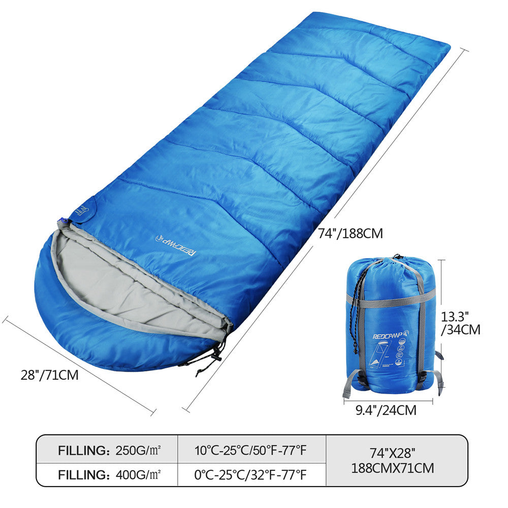 REDCAMP Kids Sleeping Bag for Camping with Detachable Hood, 40 Degree 3 Season Warm or Cold Weather Fit Boys, Girls & Teens Blue/Pink