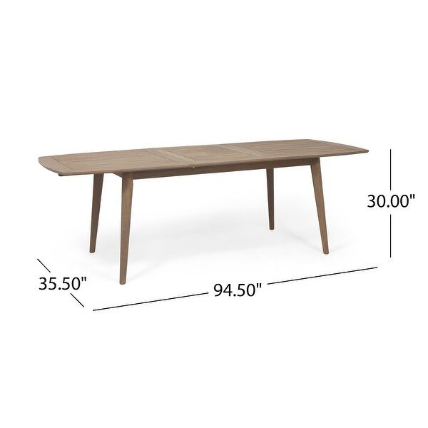 Outdoor Acacia Wood Expandable Dining Table，Assembly Required ，Gray