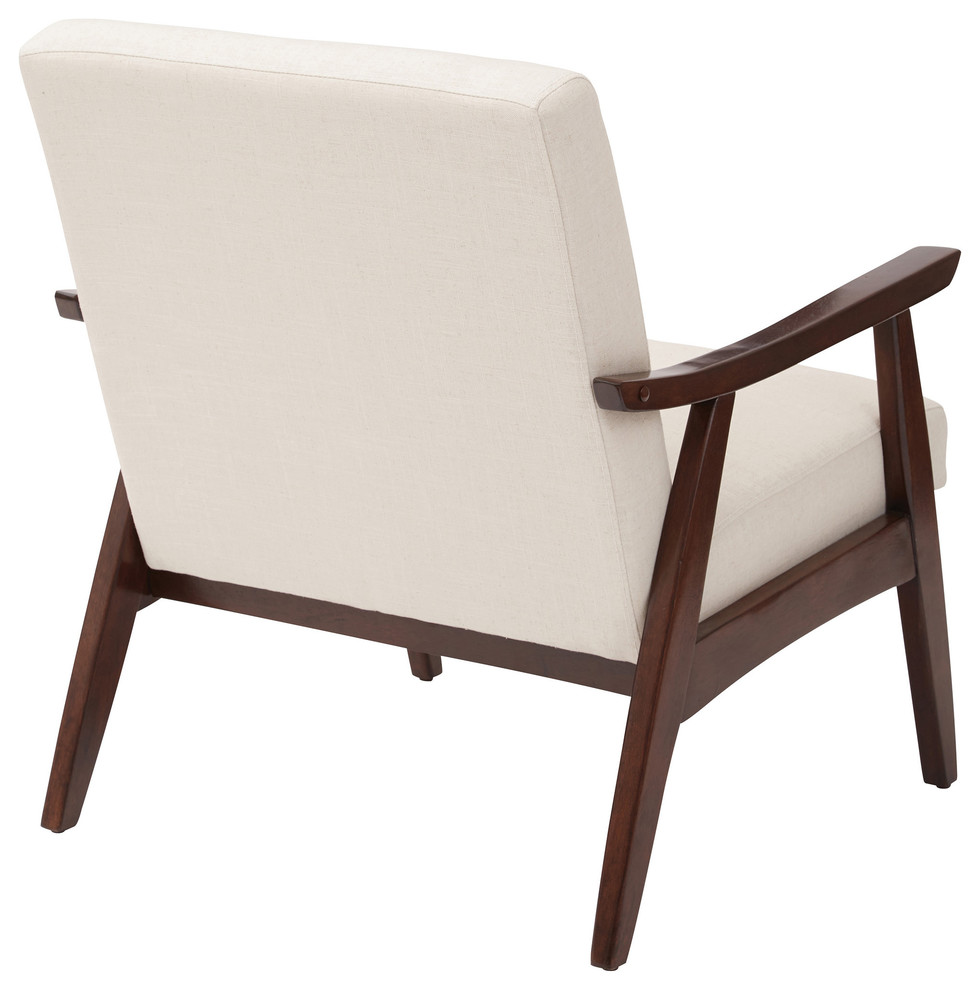 Davis Chair  Linen Fabric With Medium Espresso Frame   Midcentury   Armchairs And Accent Chairs   by Homesquare  Houzz