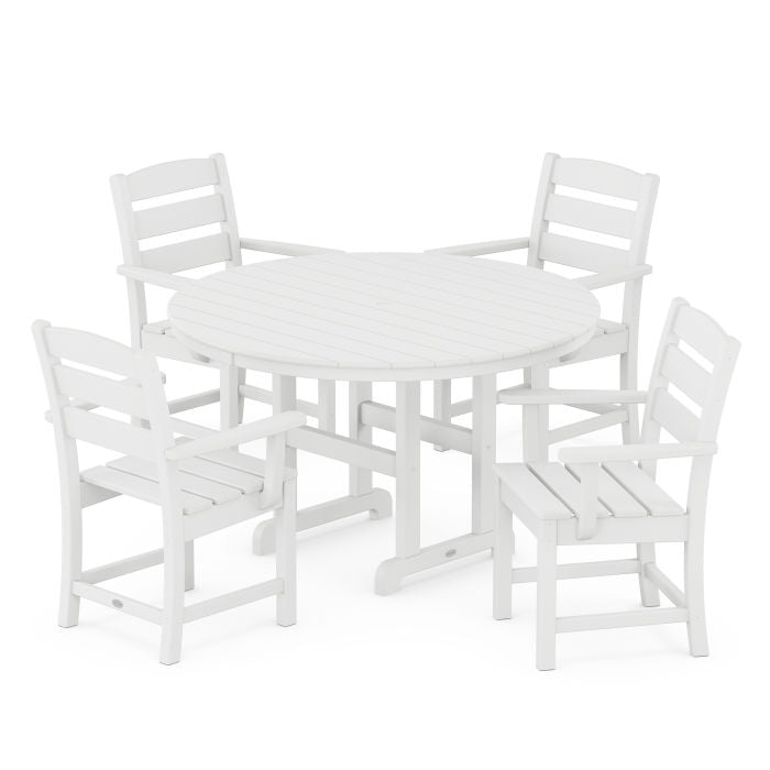 Polywood Lakeside 5-Piece Round Farmhouse Dining Set PWS648-1