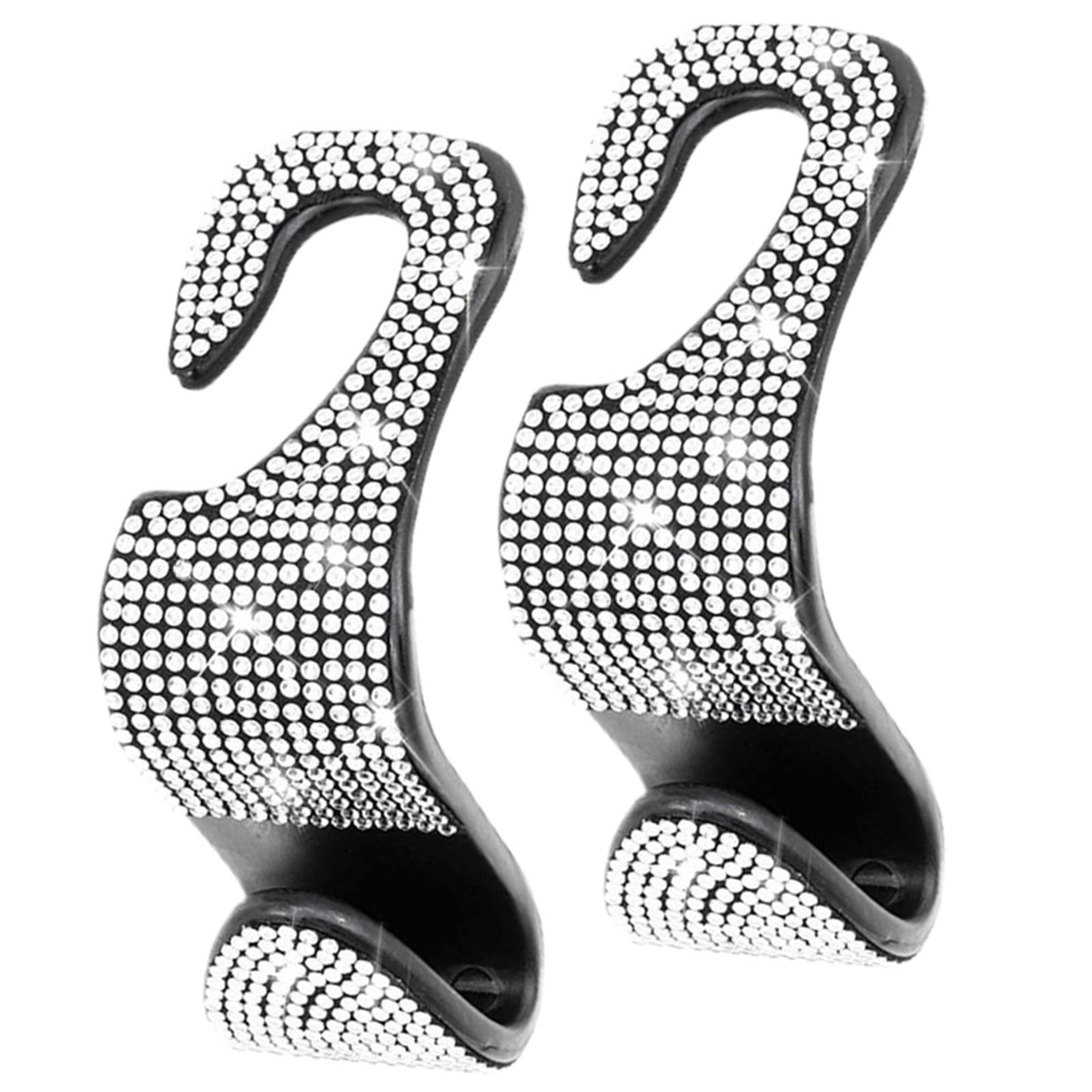 2Pcs Shiny Crystal Car Backseat Hooks Seat Hanger for Women Eye Save Space