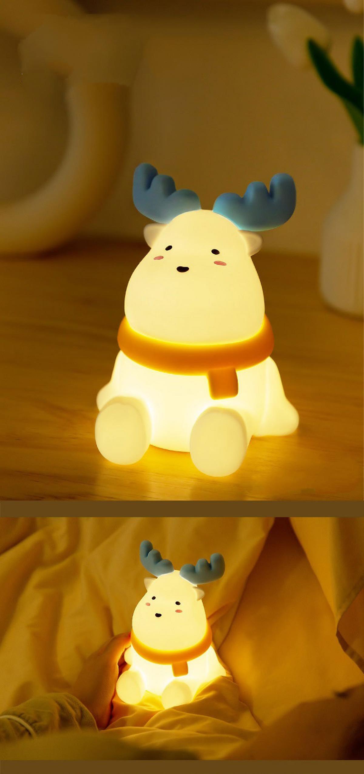 Cute Animal Night Light Led Nursery Lamp Baby Nightlight Rechargeable Night Lamp Birthday Gifts For Children Boys Girls Bedroom Decor (deer)