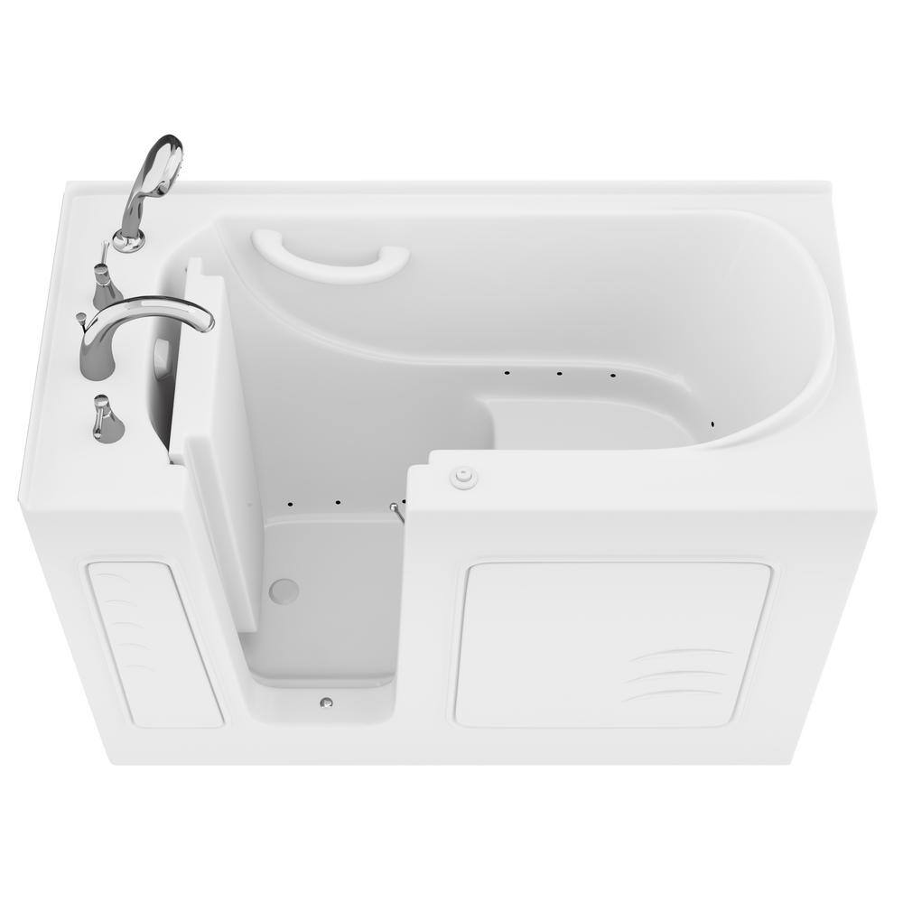 Universal Tubs Builder's Choice 53 in. Left Drain Quick Fill Walk-In Air Bath Tub in White B2653LWA