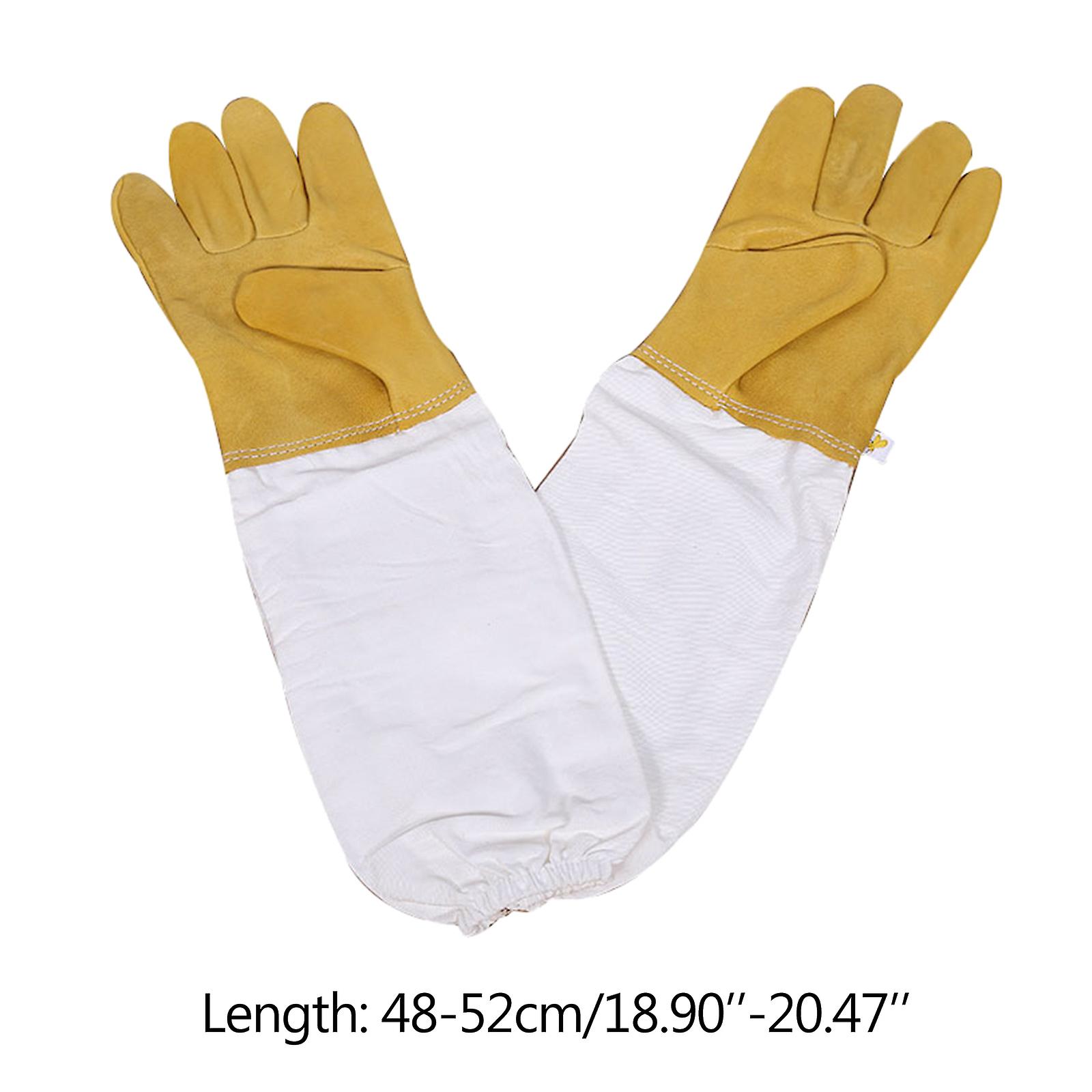 1 Pair Beekeeping Gloves Protective Sleeves Breathable Anti Bee Sting Sheepskin Long Gloves For Beekeeper Beekeeping Tools