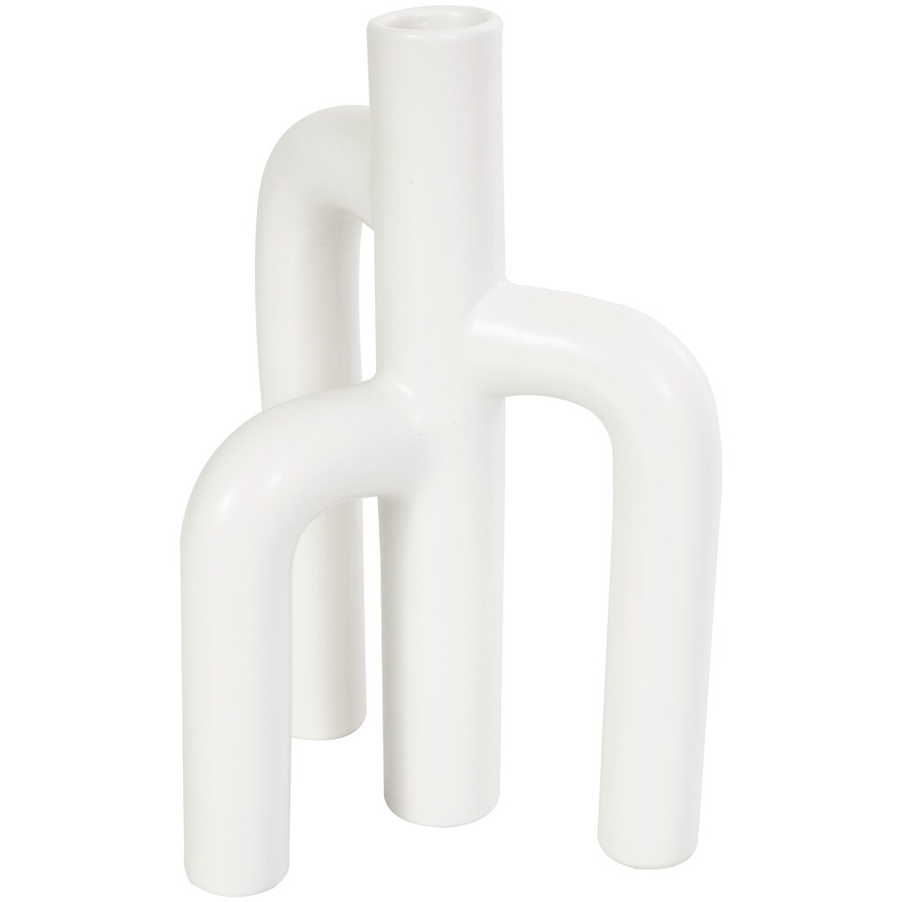 Black Ceramic 3 Arch Abstract Vase (Set of 2)