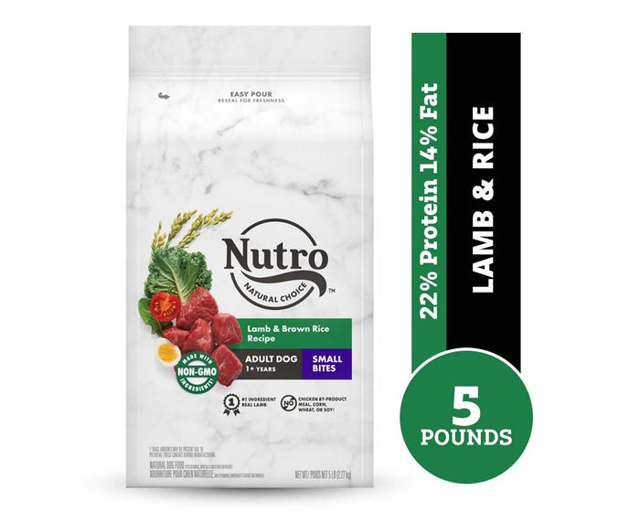 Nutro Natural Choice Small Bites Lamb  Rice Recipe Adult Dry Dog Food， 5 lb. Bag