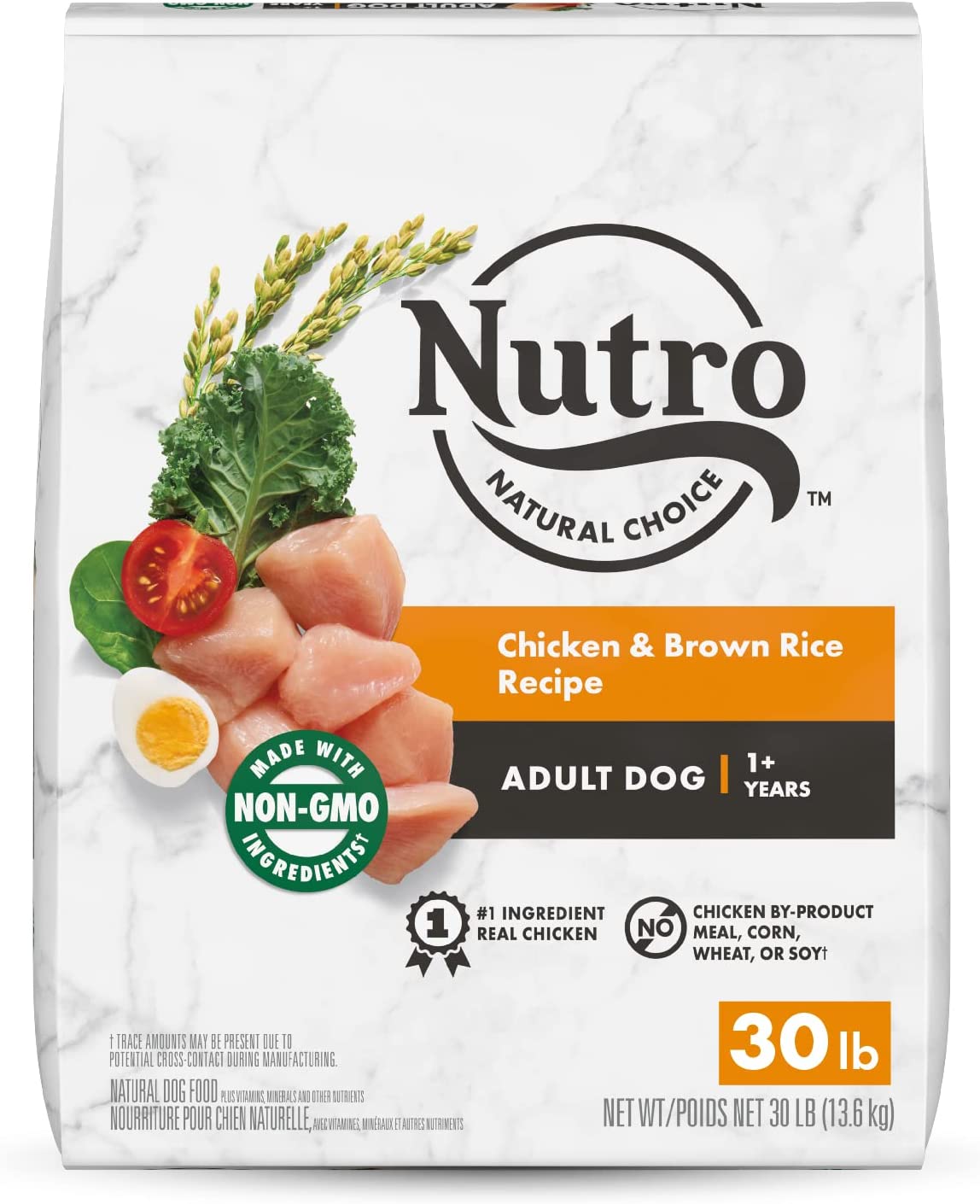 NUTRO NATURAL CHOICE Adult Dry Dog Food Chicken and Brown Rice Recipe 30 Pound (Pack of 1)