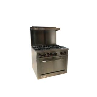 Cooler Depot 36 in. 4.5 cu. ft. 6 Burner Commercial Gas Range in Stainless Steel DXXCD-R6