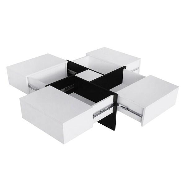 31.5 in. Square Cocktail Coffee Table Extendable Sliding Tabletop