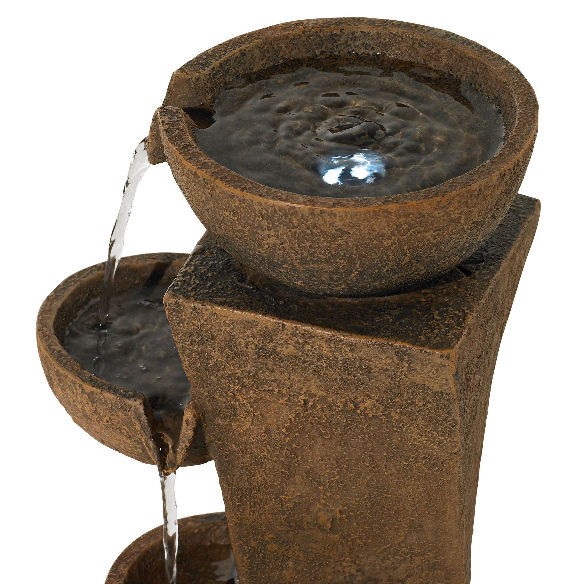 John Timberland Rustic Outdoor Floor Water Fountain with Light LED 27 1/2