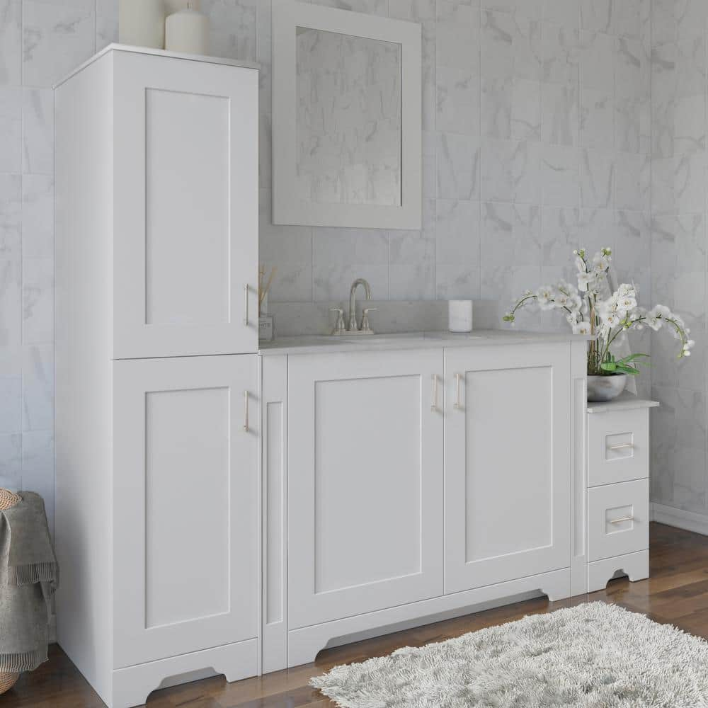 Home Decorators Collection Hawthorne 36 in W x 2134 in D Vanity Cabinet in Linen White with 2Doors