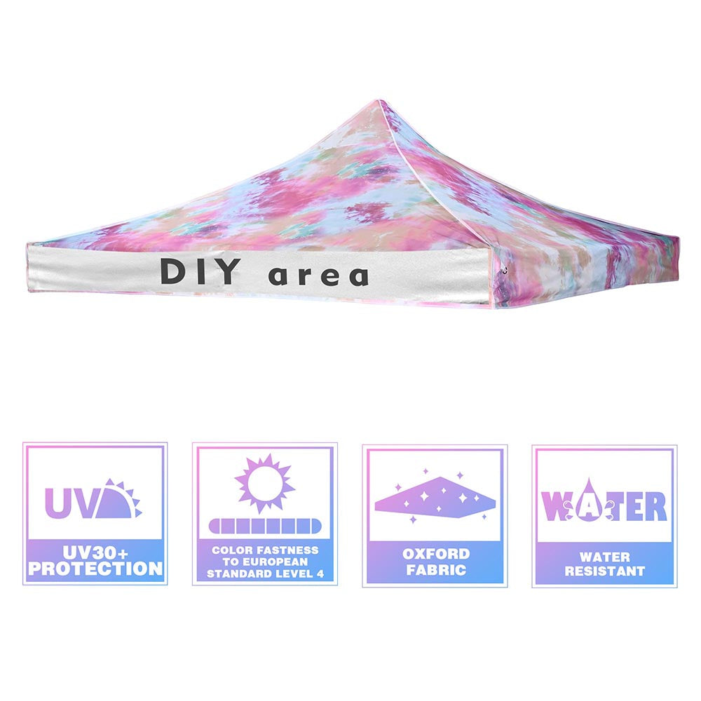 Yescom 10x10 Replacement Canopy Tie-dyed Pink (9.6'x9.6')