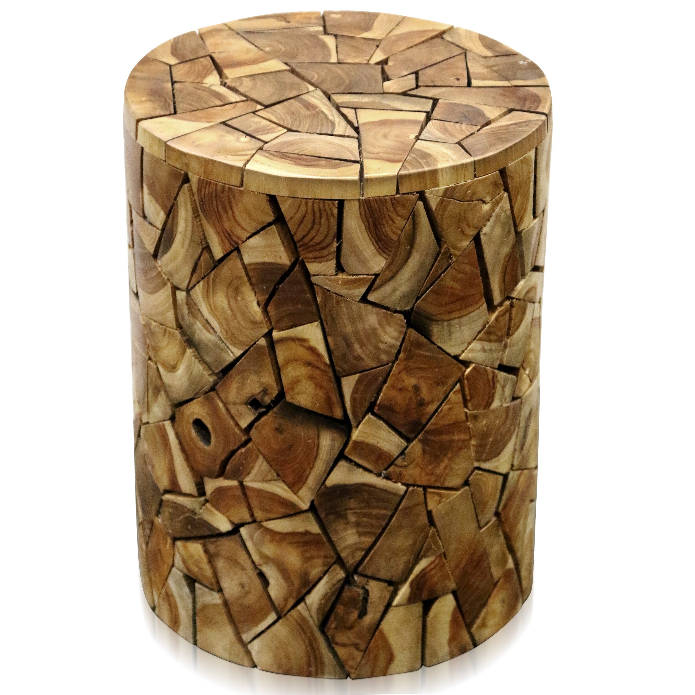 StyleCraft Asha - Round Side Table - Teak Root - Medium Wood Brown Stain