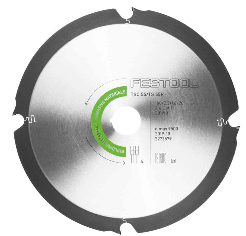 Festool Saw Blade 4 Tooth Abrasive Materials Diamond for TSC 55 K ;