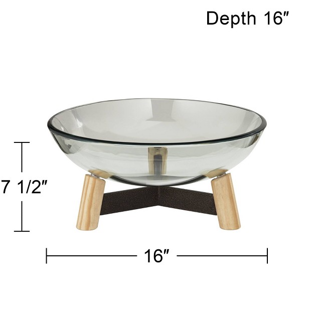 Wide Clear Tempered Glass Decorative Bowl