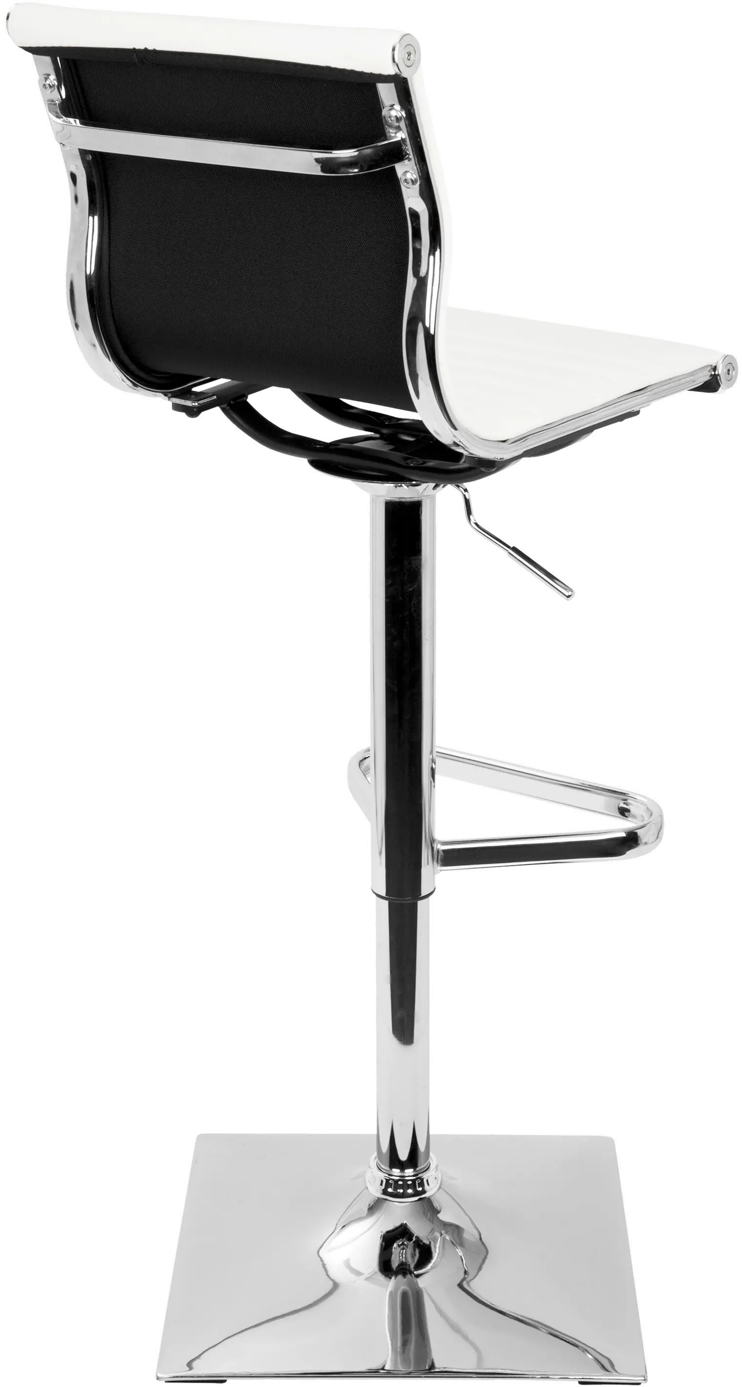 Master White and Chrome Adjustable Bar Stool