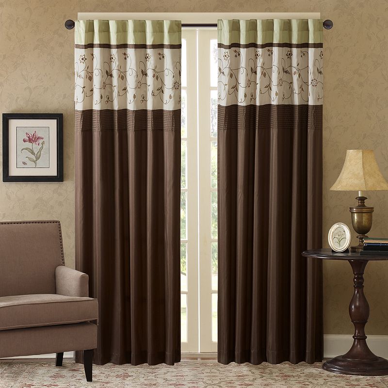 Madison Park 1-Panel Belle Light Filtering Embroidered Rod Pocket Window Curtain