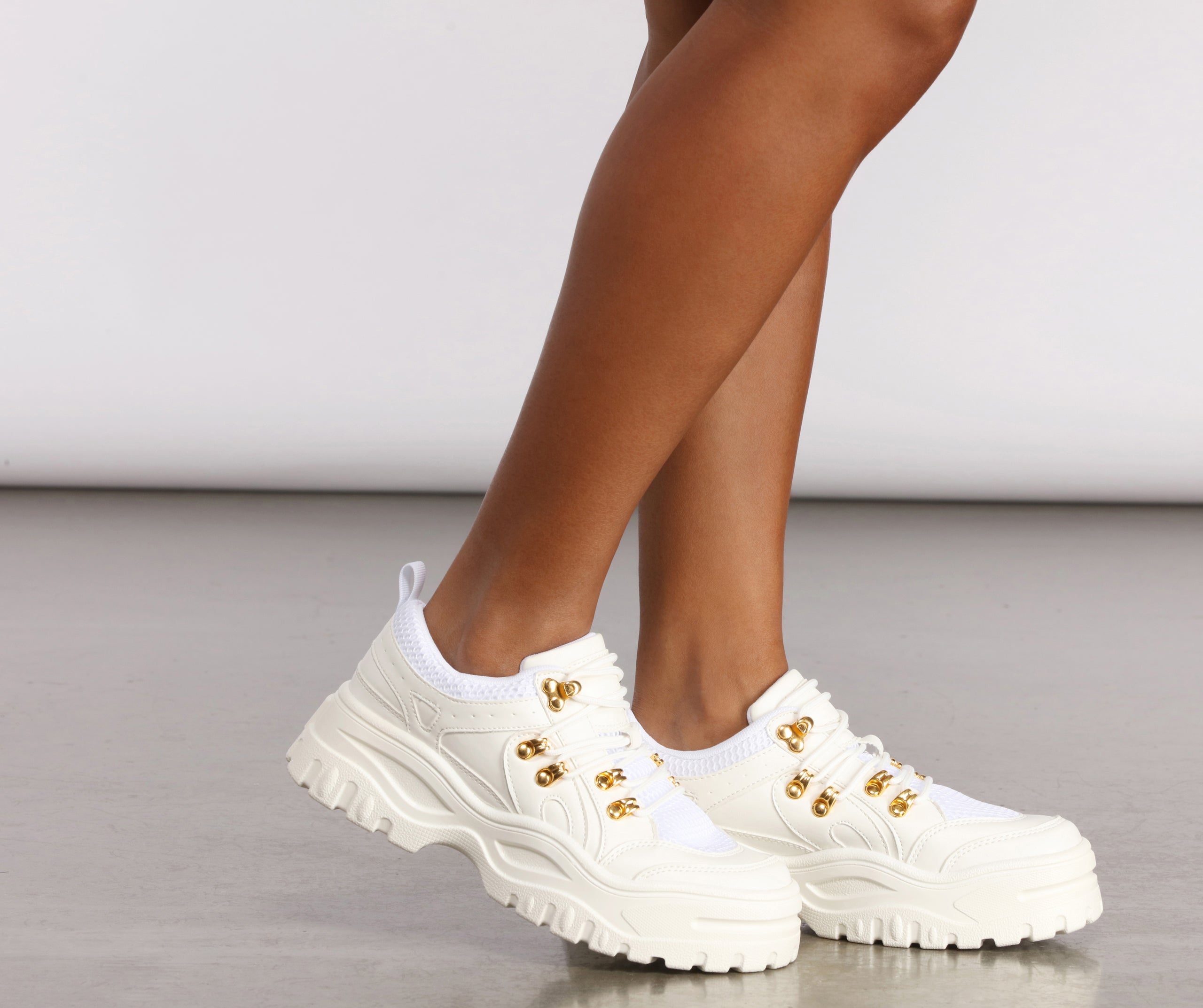 Pop of Glam Chunky Bungee Lace Sneakers