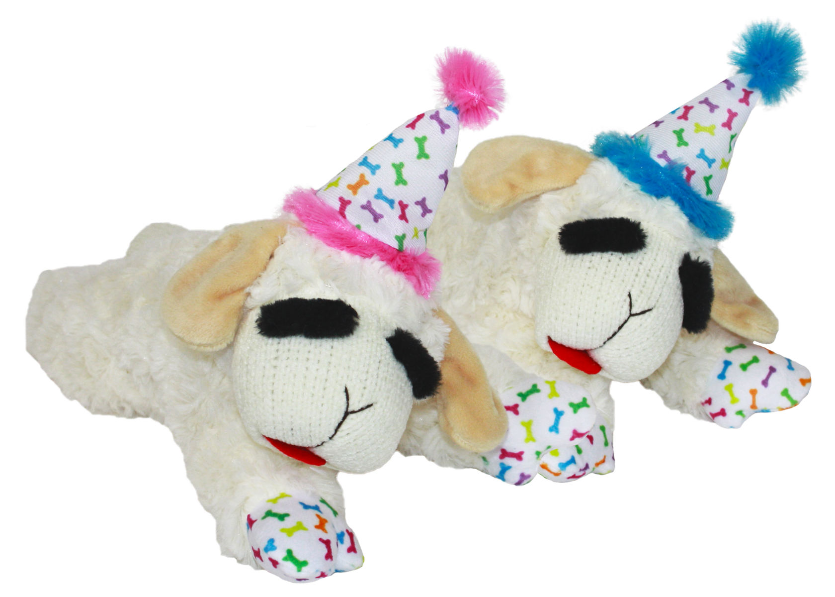 multipet 10.5 Lamb Chop® with Birthday Hat Dog Toy