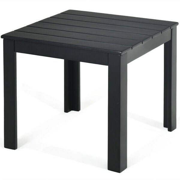 Wooden Square Patio Coffee Bistro TableBlack