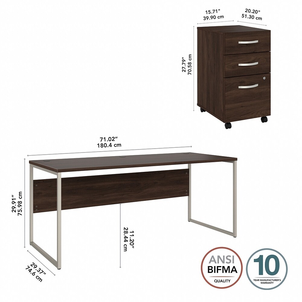 Hybrid 72W x 30D Computer Desk with Drawers by Bush Business Furniture