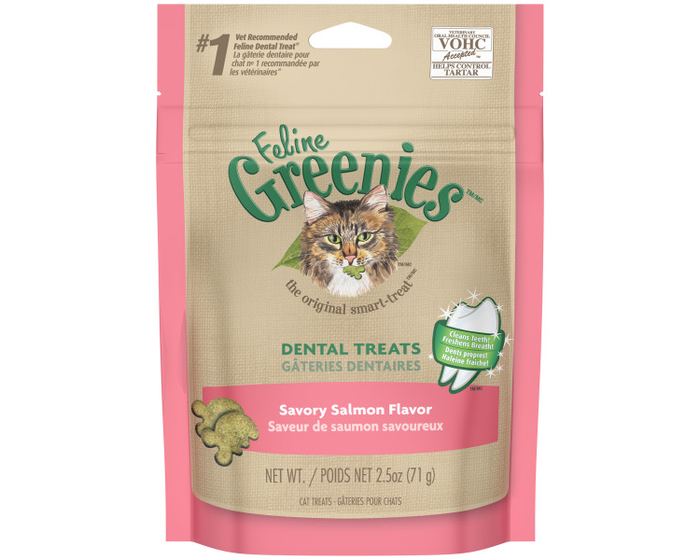 Feline Greenies Dental Treats for Cats Savory Salmon Flavor 2.5 oz.