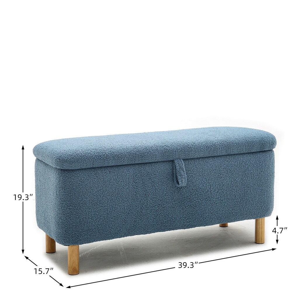 Boucle Upholstered Foot Stool Storage Bench / Entryway Benchs