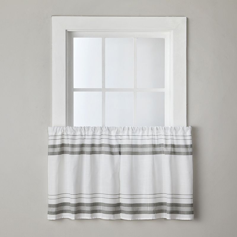 SKL Home Slate Stripe Window Tier Pair