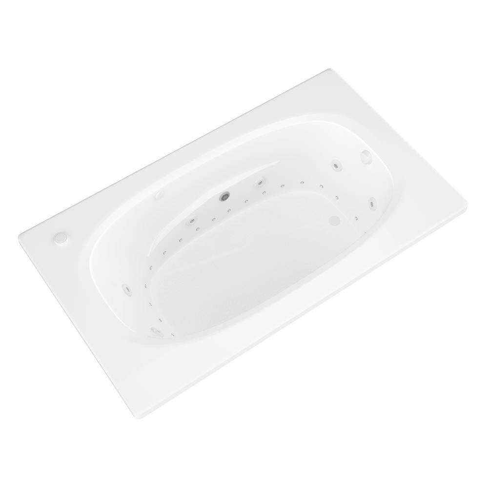 Universal Tubs Tiger's Eye Diamond Series 5.5 ft. Left Drain Rectangular Drop-in Whirlpool and Air Bath Tub in White HD4266PDLX