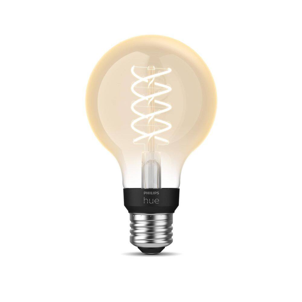 Philips Hue 60-Watt Equivalent G25 Smart LED Vintage Edison Soft White (2700K) with Bluetooth (4-Pack) 571141