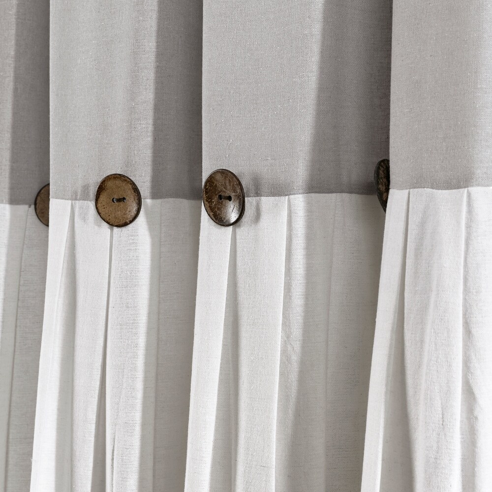 Lush Decor Linen Button New Window Curtain Single Panel   108\