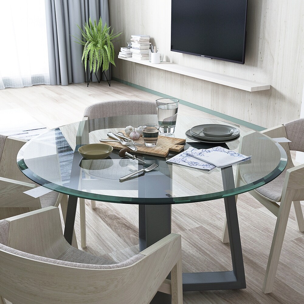 Round Tempered Glass Table Top Beveled Polished Edge (Only Table Top)   36\