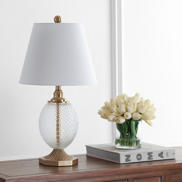 Kaiden Table Lamp Clear brass Gold Safavieh