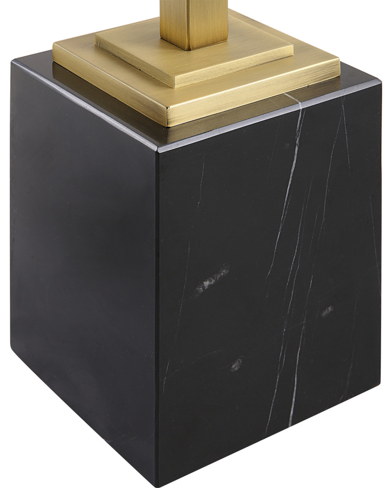 Contemporary 11 quotx 24 quotIron WhiteGlass Marble Brushed Brass Accent Table   Contemporary   Side Tables And End Tables   by Uttermost  Houzz