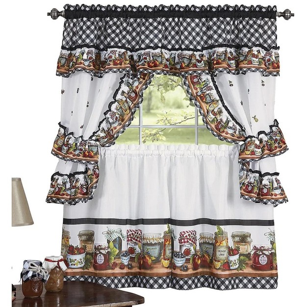 Goodgram Mason Jars Cottage Style Country Farmhouse Cafe Kitchen Curtain Swag amp Tiers Set