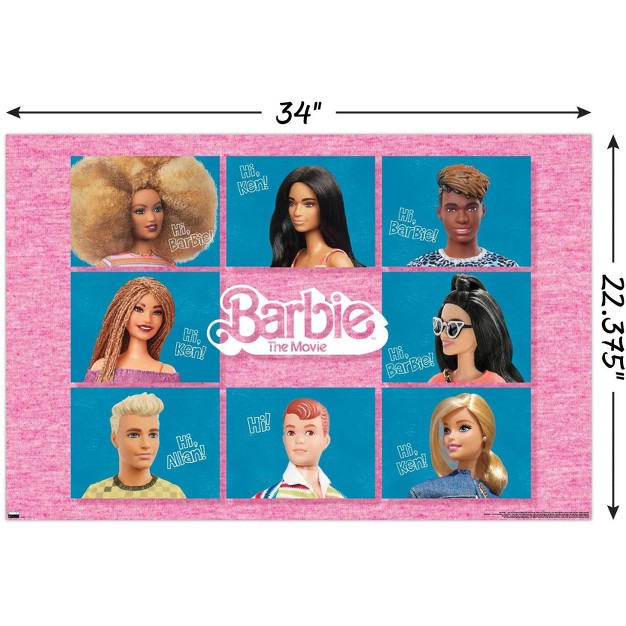 Trends International Mattel Barbie The Movie Hi Grid Unframed Wall Poster Prints