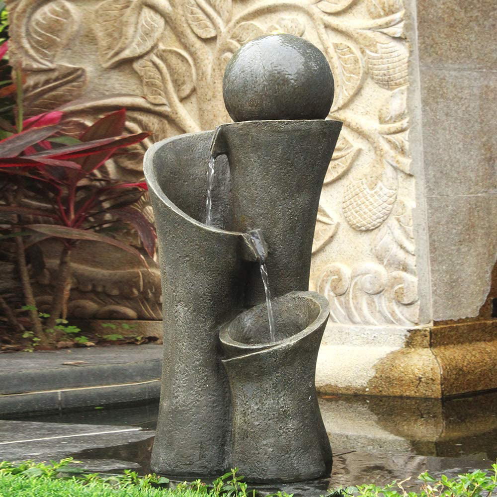 Watnature Modern Sphere Zen Outdoor Floor Water Fountain 24