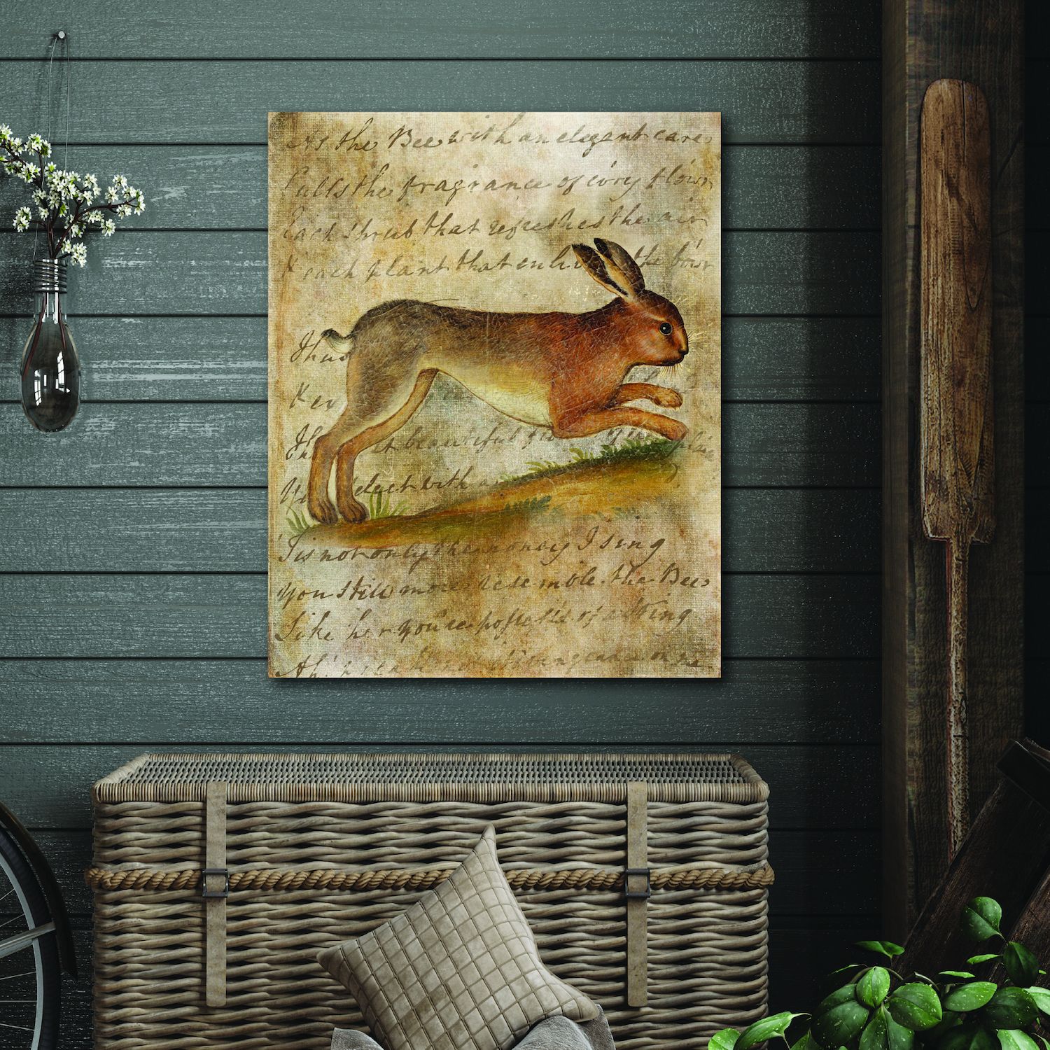 COURTSIDE MARKET Vintage Rabbit I Canvas Wall Art