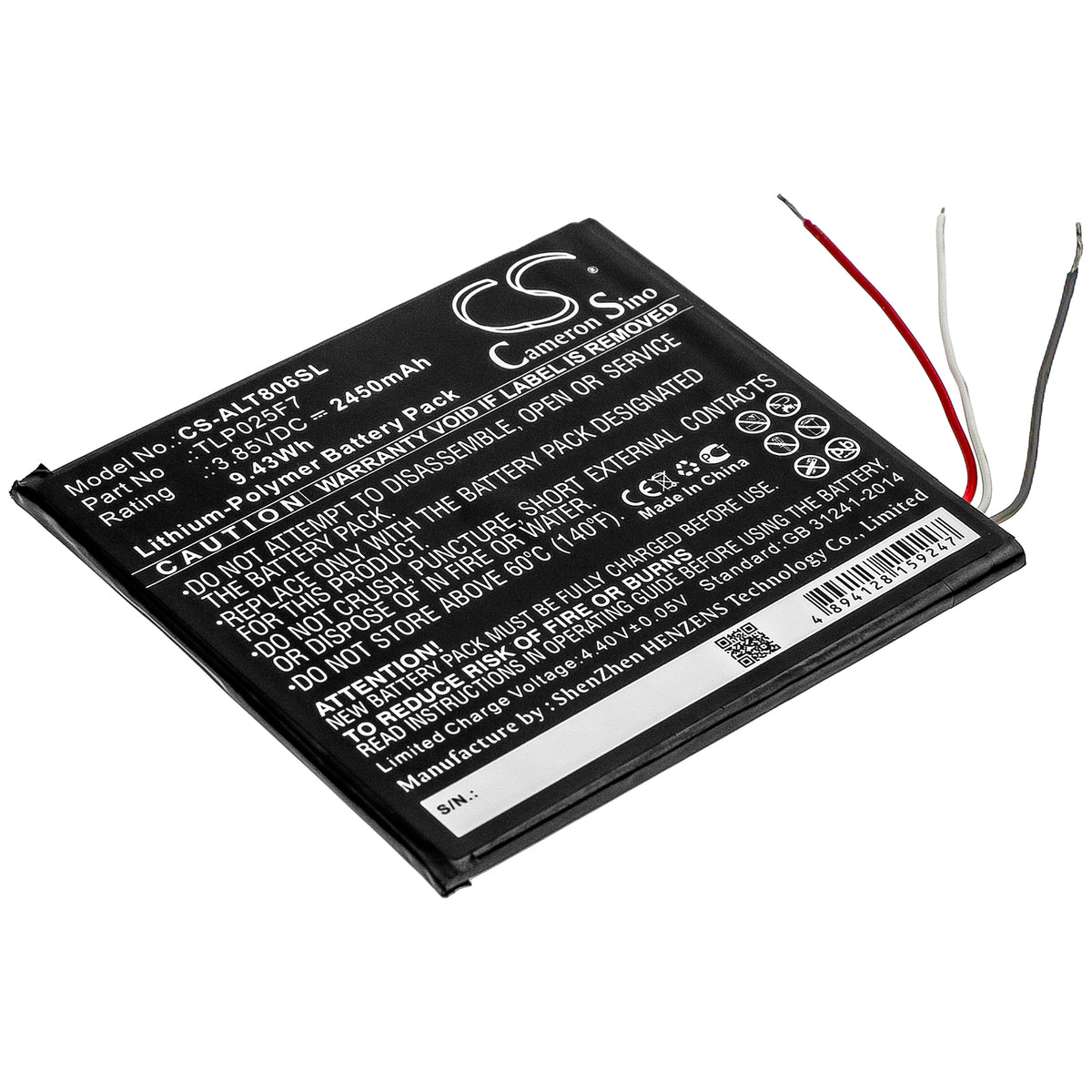 Alcatel 1T 7in OT8068 Replacement Battery BatteryClerkcom Tablet