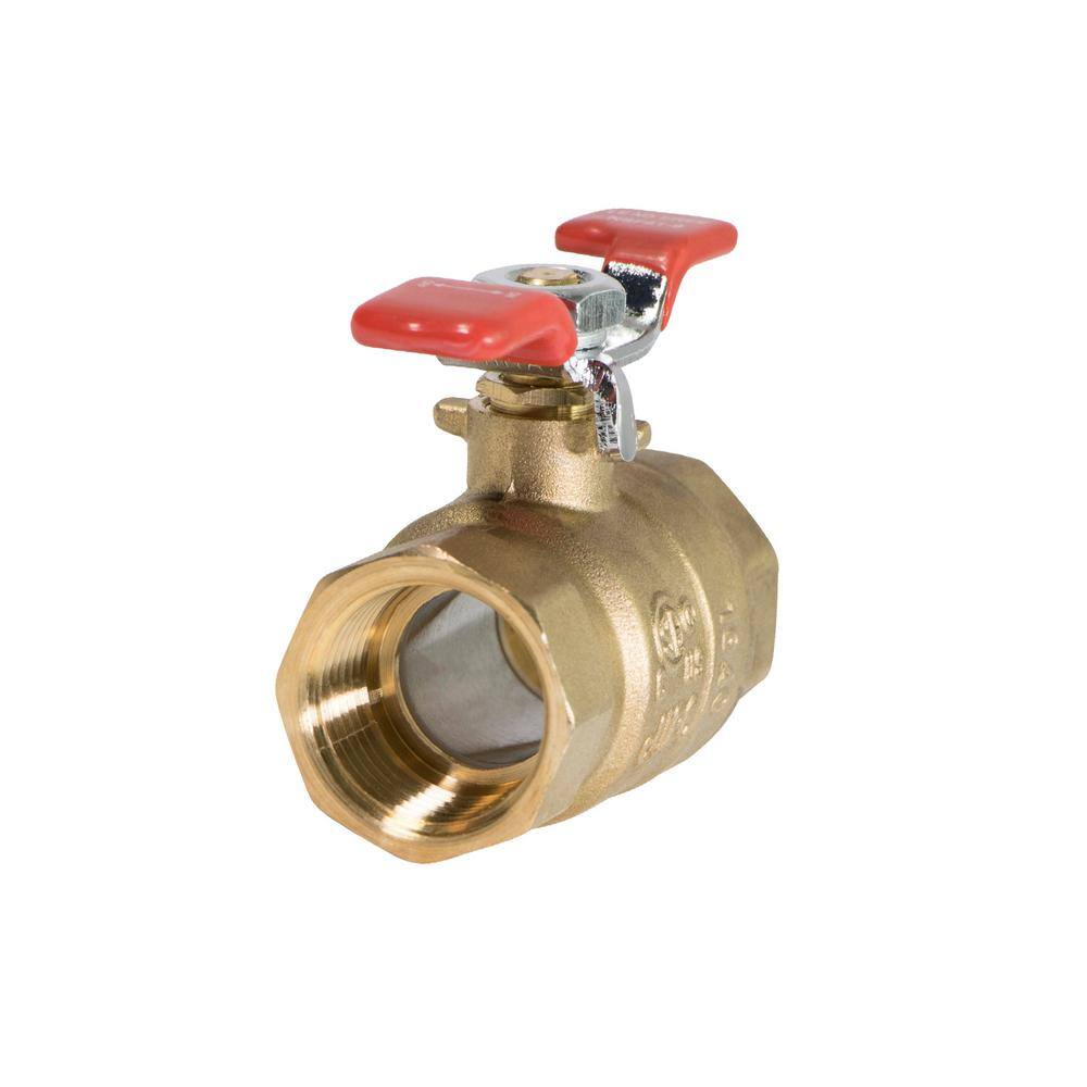 The Plumber's Choice 34 in. FIP x 34 in. FIP Premium Brass Full Port Ball Valve with T-Handle (10-Pack) 837T256-10-NL