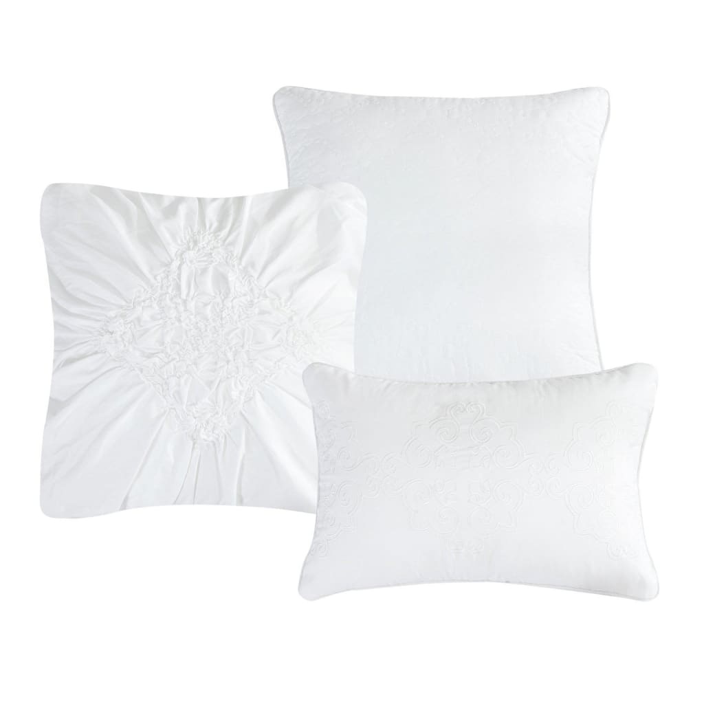 Pinched White and Mint Comforter Set - 8 Piece Set