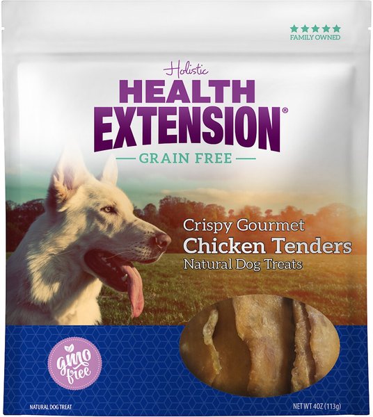 Health Extension Crispy Gourmet Chicken Tender Grain-Free Dog Treats， 4-oz