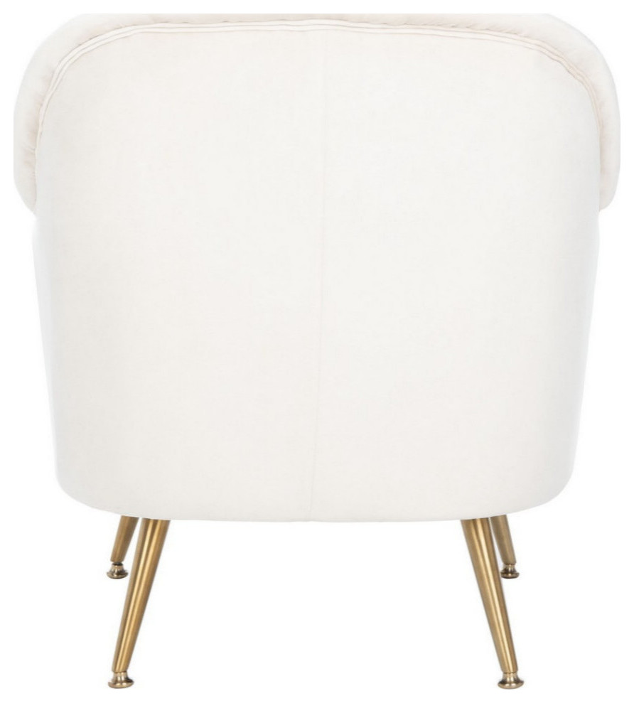 Meredith Mid Century Arm Chair  Ivory/Brass   Midcentury   Armchairs And Accent Chairs   by Rustic Home Furniture Deco  Houzz