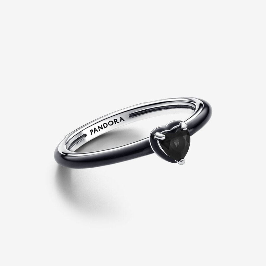 PANDORA  ME Black Chakra Heart Ring - Sterling Silver