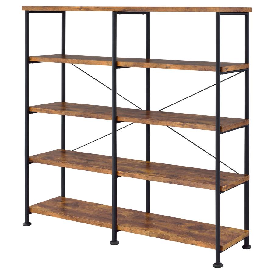 Analiese 4-shelf Open Bookcase Antique Nutmeg - 801543